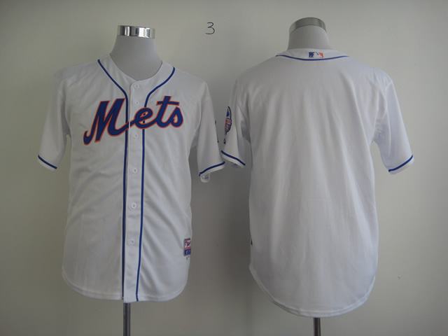 Men New York Mets Blank White MLB Jerseys